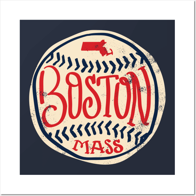 Boston Mass Hand Drawn Script Wall Art by goodwordsco